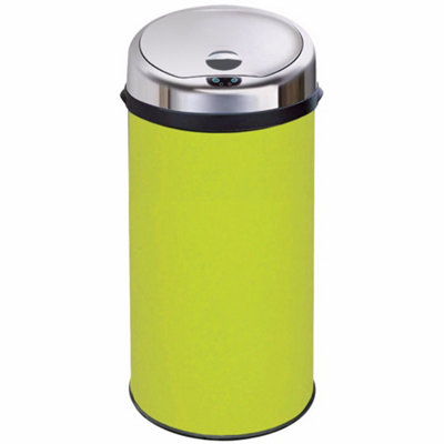 Inmotion 42L Lime Green Stainless Steel Auto Sensor Kitchen Waste Dust Bin