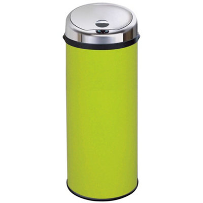 Inmotion 50L Lime Green S/s Auto Automatic Sensor Kitchen Waste Dust Bin