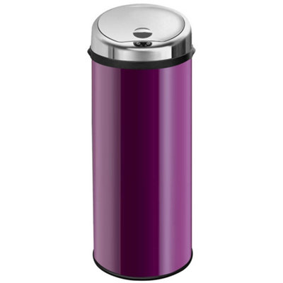 Inmotion 50L Purple Stainless Steel Auto Automatic Sensor Kitchen Waste Dust Bin