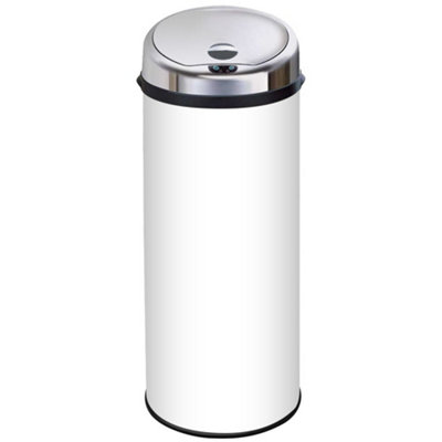 Inmotion 50L White Stainless Steel Auto Automatic Sensor Kitchen Waste Dust Bin