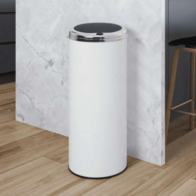 Inmotion 50L White Stainless Steel Kitchen Waste Dust Bin