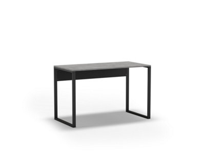 Inna Modern Work Table Retro Grey, Black with Sturdy Black Metal Legs Particle Board Industrial Desk Width 110cm