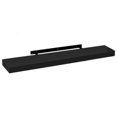 Innoteck 110CM High Gloss Black Floating Wall Shelf