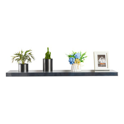 Innoteck 110CM High Gloss Grey Floating Wall Shelf