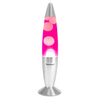 Innoteck 13" Soothing Motion Lava Lamp - White Lava, Pink Liquid