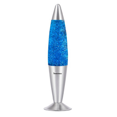 Innoteck 16" Soothing Motion Glitter Lamp - Silver Glitter, Blue Liquid