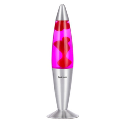 Innoteck 16" Soothing Motion Lava Lamp - Pink Lava, Pink Liquid.