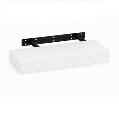 Innoteck 30CM High Gloss White Floating Wall Shelf 30CM