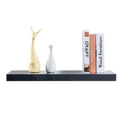 Innoteck 40CM High Gloss Grey Floating Wall Shelf 40CM