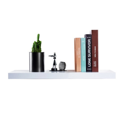 Innoteck 40CM High Gloss White Floating Wall Shelf