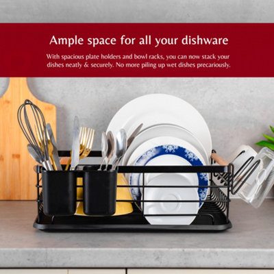 Innoteck Essentials 1-Tier Dish Drainer - Black