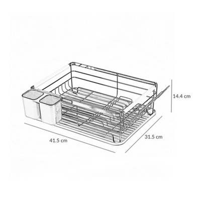 Innoteck Essentials 1-Tier Dish Drainer - Black