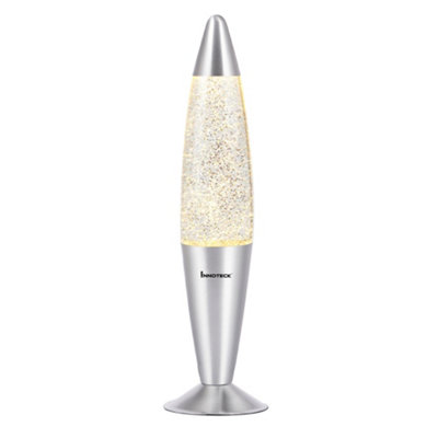 Innoteck Essentials 16" Soothing Motion Glitter Lamp - Silver Glitter, Clear Liquid