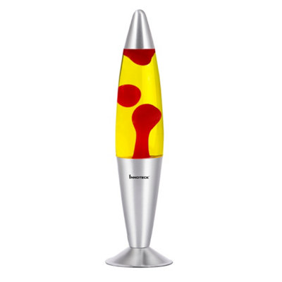 Innoteck Essentials 16" Soothing Motion Lava Lamp - Red Lava, Yellow Liquid.