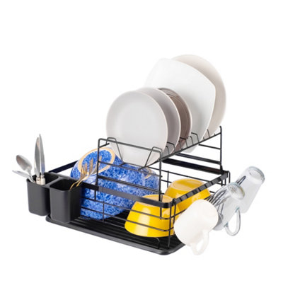 Innoteck Essentials 2-Tier Dish Drainer - Black