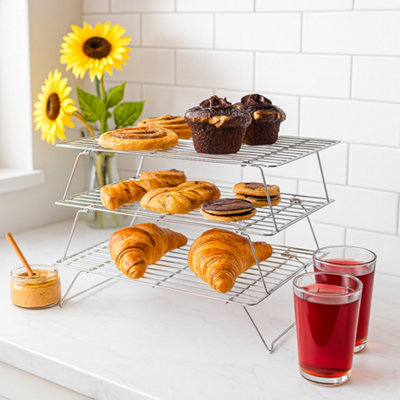 Innoteck Essentials 3-Tier Stackable, Foldable Cake Cooling Rack