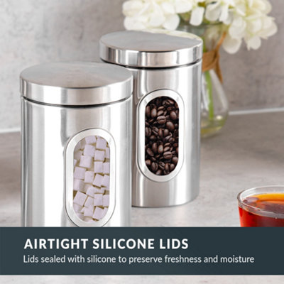 Innoteck Essentials 3pc Stainless Steel Kitchen Canister Set with