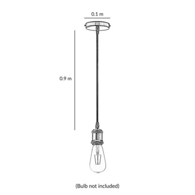 Innoteck Essentials Ceiling E27 Lamp Holder Light Fitting - Black