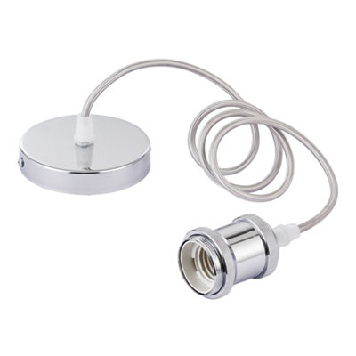 Innoteck Essentials Ceiling E27 Lamp Holder Light Fitting - Polished Chrome