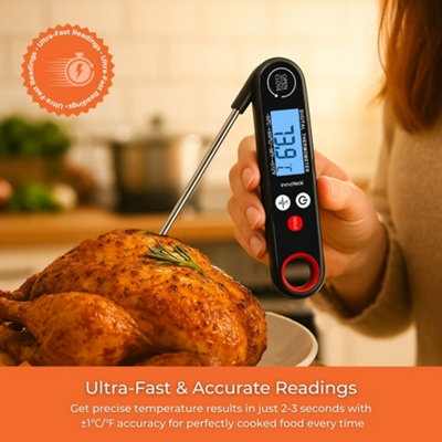 Innoteck Essentials Digital Meat Thermometer with Instant Read Folding Probe in Celsius/Fahrenheit