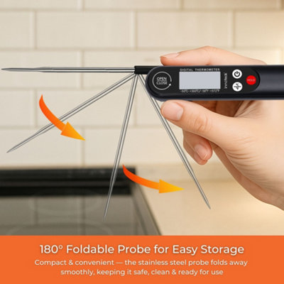 Innoteck Essentials Digital Meat Thermometer with Instant Read Folding Probe in Celsius/Fahrenheit