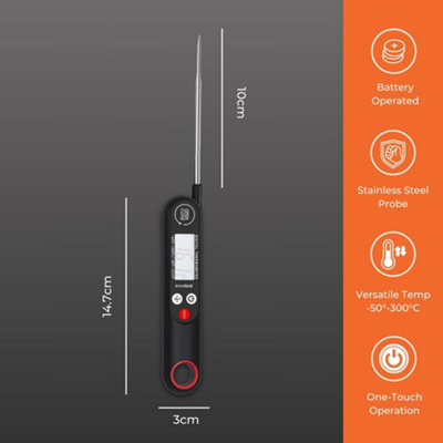 Innoteck Essentials Digital Meat Thermometer with Instant Read Folding Probe in Celsius/Fahrenheit