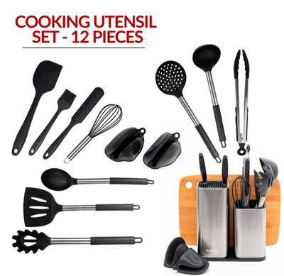 Innoteck Essentials Kitchen Silicone 12pc Cooking Utensil Set.