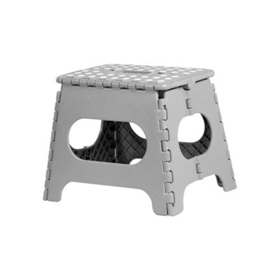 JVL Foldable Step Stool - Small & Large Sizes, Lightweight With Grip Dots And Carry Handle