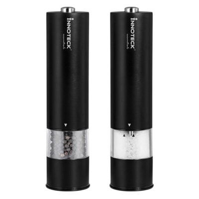 Innoteck Essentials Stainless Steel Electric Salt & Pepper Mill Set - Black