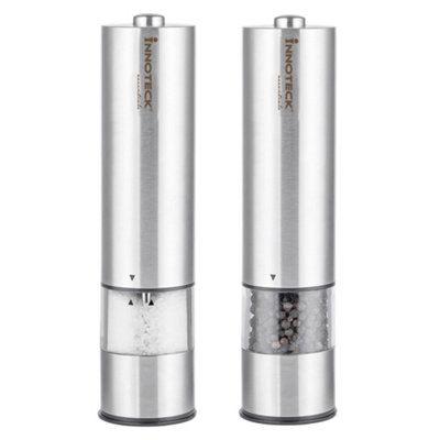 Innoteck Essentials Stainless Steel Electric Salt & Pepper Mill Set - Silver