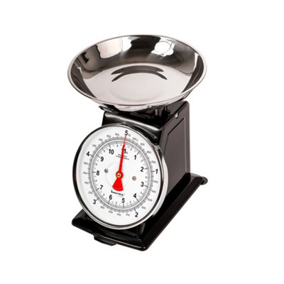 Innoteck Essentials Stainless Steel Mechanical Kitchen Scale (5Kg Capacity) - Black