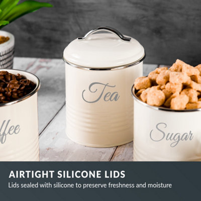 Innoteck Essentials Tea, Coffee, Sugar Set of Canister in High