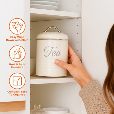 Innoteck Essentials Tea, Coffee, Sugar Set of 3 Canister in High