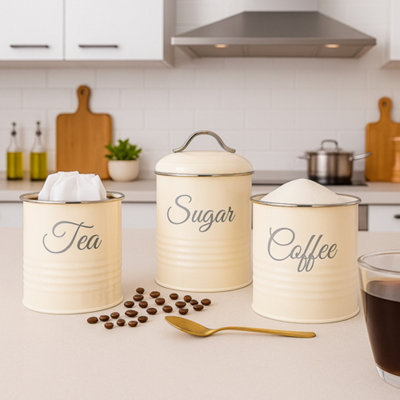 Innoteck Essentials Tea, Coffee, Sugar Set of 3 Canister in High