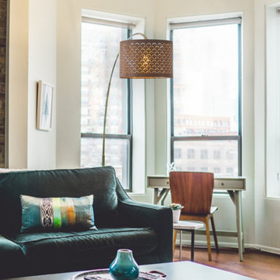 Innoteck Decorative Arygle-Pattern Cut Neutral Fabric And War Golden