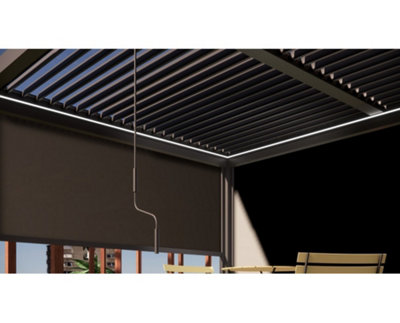 Innovators Portofino Pergola 3m x 4m with LED Lights and 3 Side Curtains