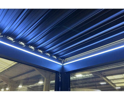 Innovators Portofino Pergola 3m x 4m with LED Lights and 3 Side Curtains - 5