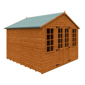 INSATLLED - 10ft x 10ft (2.95m x 2.95m) Wooden Classic T&G APEX Summerhouse (12mm T&G Floor + Roof) (10 x 10) (10x10)