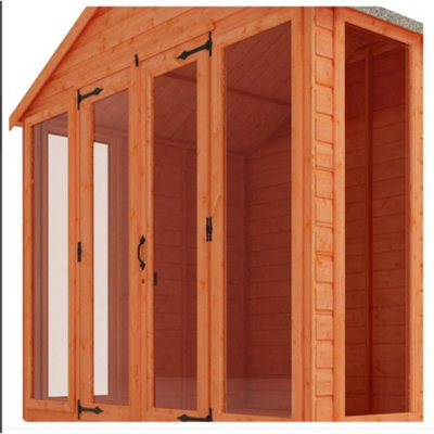 INSATLLED - 10ft x 10ft (2.95m x 2.95m) Wooden Full Pane T&G APEX Summerhouse (12mm T&G Floor + Roof) (10x10) (10 x 10)