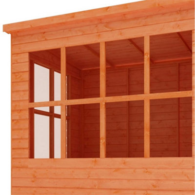 INSATLLED - 10ft x 6ft (2.95m x 1.75m) Wooden PENT Summerhouse (12mm T&G Floor + Roof) (10 x 6) (10x6)