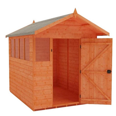 INSATLLED - 10ft x 8ft (2.95m x 2.35m) Wooden Summer APEX Shed (12mm T&G Floor + Roof) (10 x 8) (10x8)