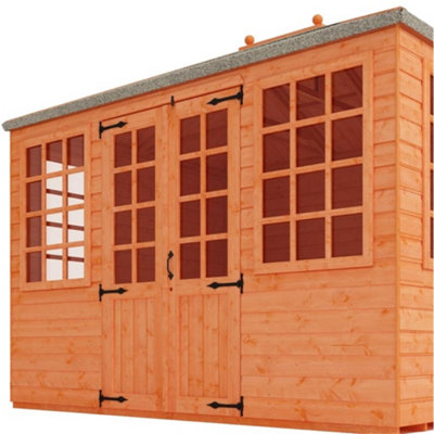 INSATLLED - 8ft x 8ft (2.35m x 2.35m) Wooden Blue Bell Tongue and Groove APEX Summerhouse (12mm T&G Floor + Roof) (8 x 8) (8x8)
