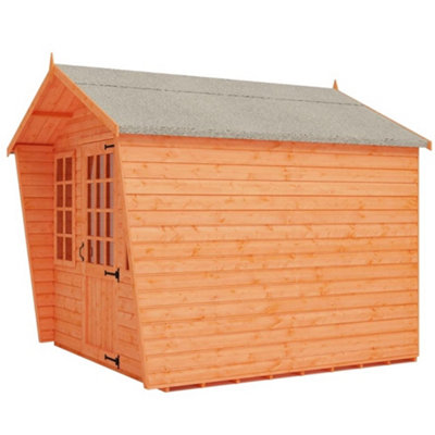 INSATLLED - 8ft x 8ft (2.35m x 2.35m) Wooden Chalet Tongue and Groove APEX Summerhouse (12mm T&G Floor + Roof) (8 x 8) (8x8)