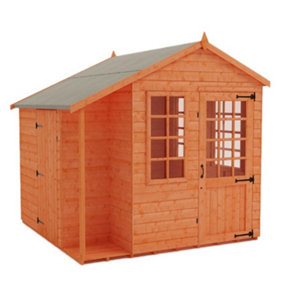 INSATLLED - 8ft x 8ft (2.35m x 2.35m) Wooden Storage APEX Summerhouse (12mm T&G Floor + Roof) (8 x 8) (8x8)