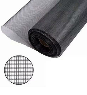 Insect mesh for Windows Mosquito Window Screen Mesh Durable Fly Screens Replacement Fibreglass Fly Bug Net Black Colour 1.5 Mtr x1