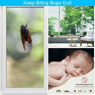 Insect mesh for Windows Mosquito Window Screen Mesh Durable Fly Screens Replacement Fibreglass Fly Bug Net Black Colour 1.5 Mtr x1