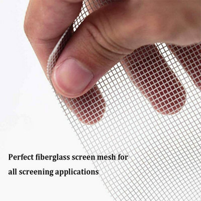 Insect mesh Window Mosquito Window Screen Mesh Durable Fly Screen Replacement Fibreglass Fly Bug Net White Colour (1.2 Meter wide)