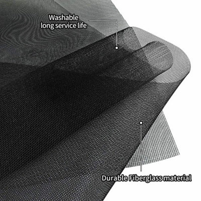 Insect mesh Window Mosquito Window Screen Mesh Durable Fly Screens Replacement Fibreglass Fly Bug Net Black Colour (1.2 Mtr wide)