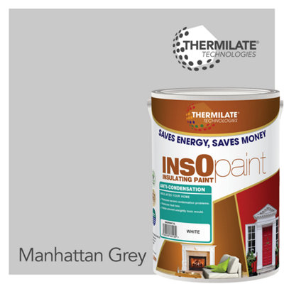 InsOpaint Anti Condensation Paint - Stops Condensation on Interior Walls & Ceilings - Manhattan Grey