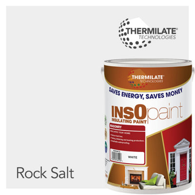 InsOpaint Exterior Masonry Paint, Heat Reflecting, Insulating & Weatherproof Exterior Wall Protection, Rock Salt - 5L
